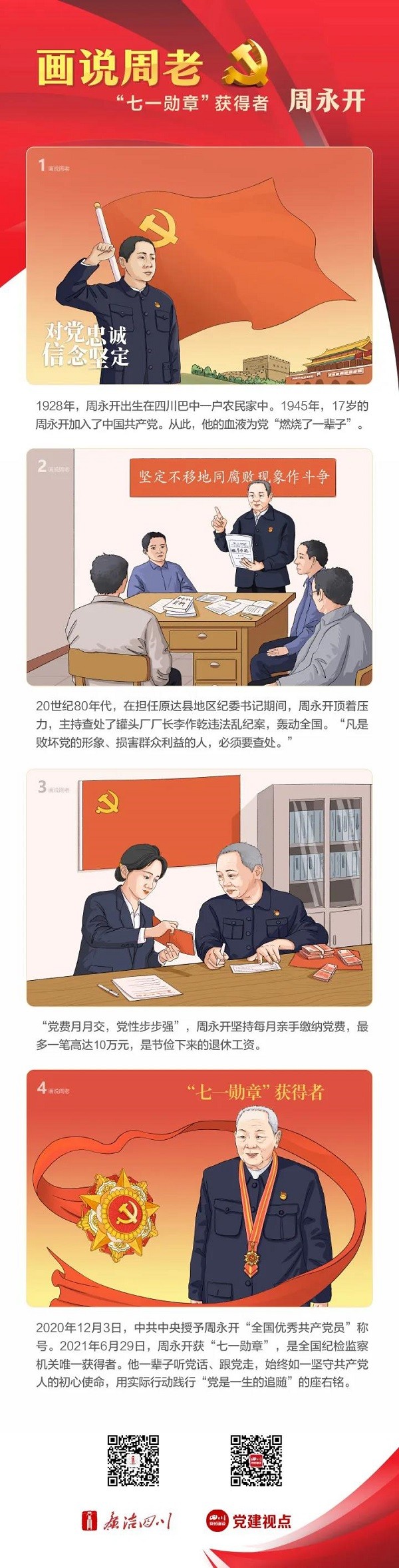 画说周老 | 致敬“七一勋章”获得者周永开